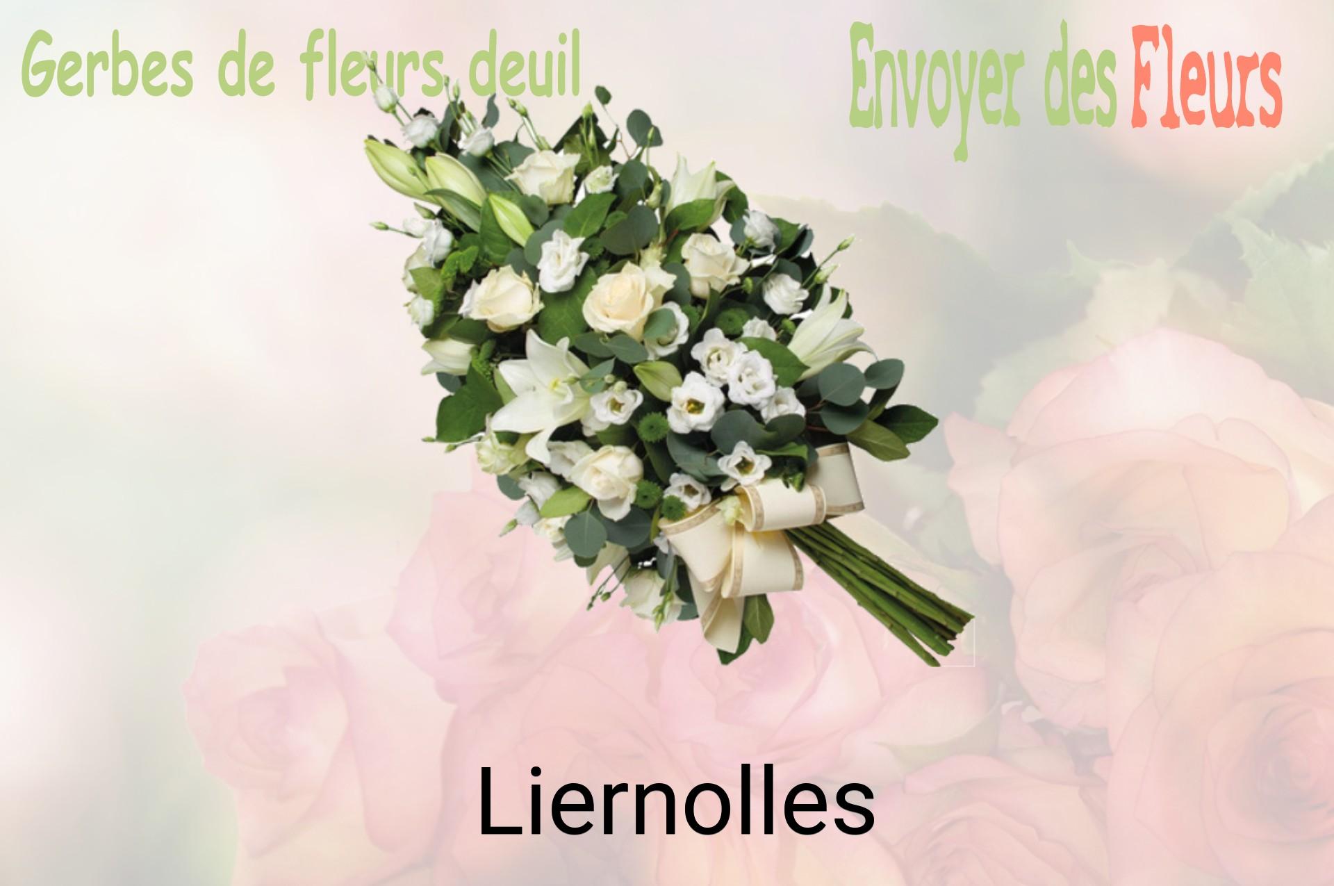 Gerbe de fleurs de deuil livrée à Liernolles